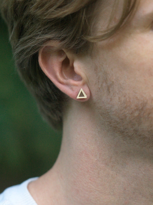 Stud Earrings - Raised Triangle