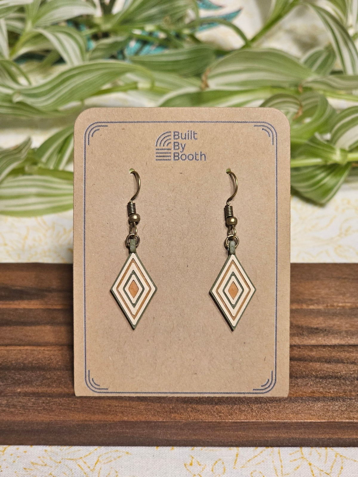 Dangle Earrings - Layered Diamond 3 - Color - Built By Booth