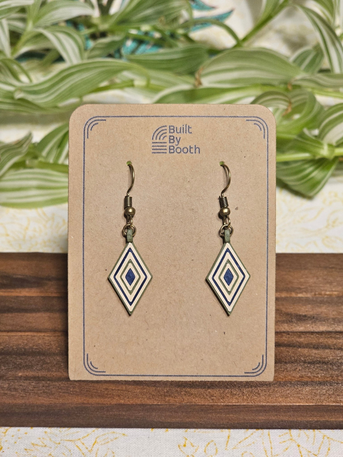 Dangle Earrings - Layered Diamond 3 - Color - Built By Booth