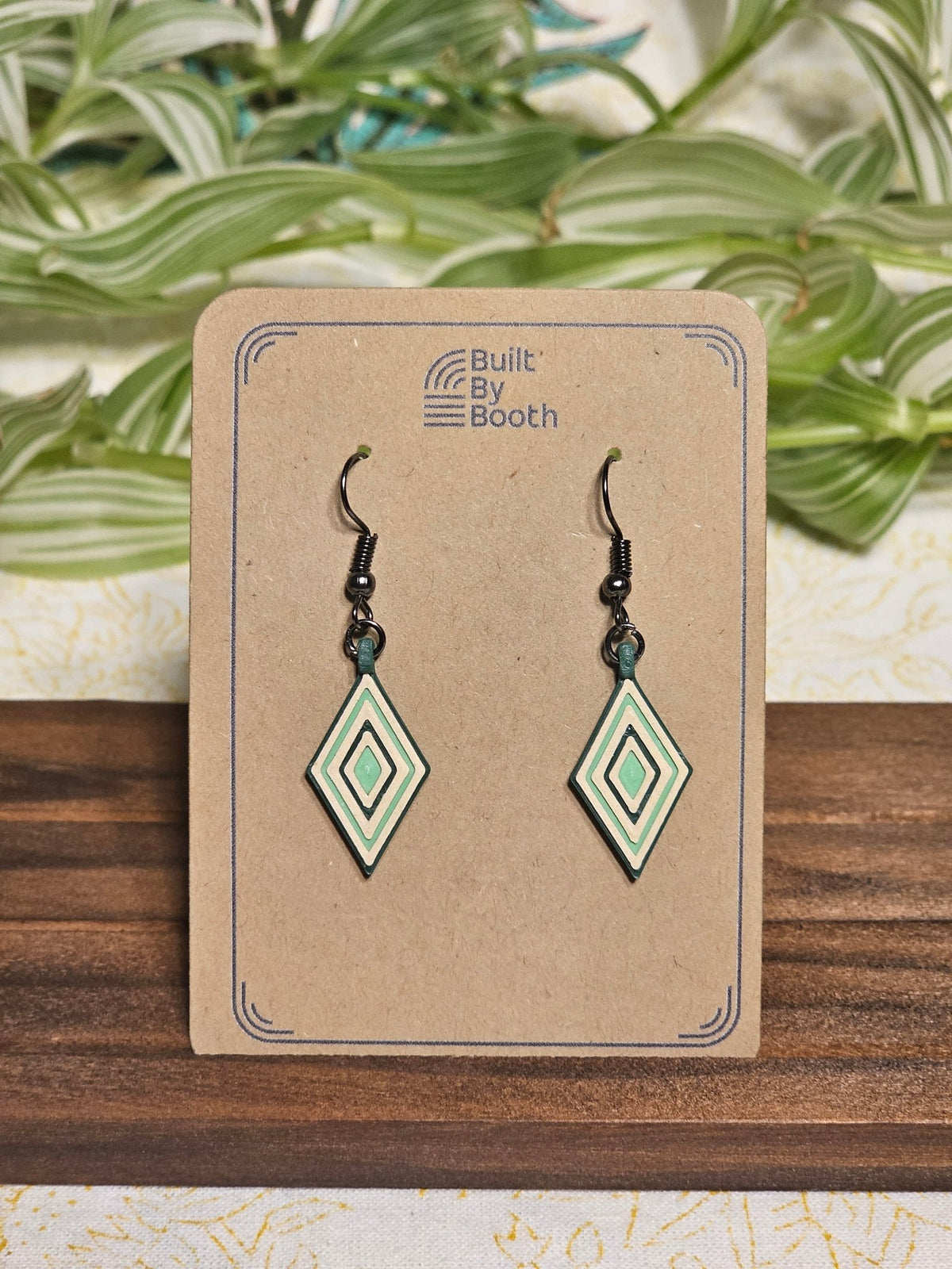 Dangle Earrings - Layered Diamond 3 - Color - Built By Booth