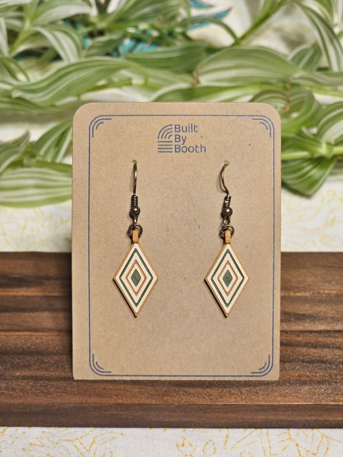 Dangle Earrings - Layered Diamond 3 - Color - Built By Booth