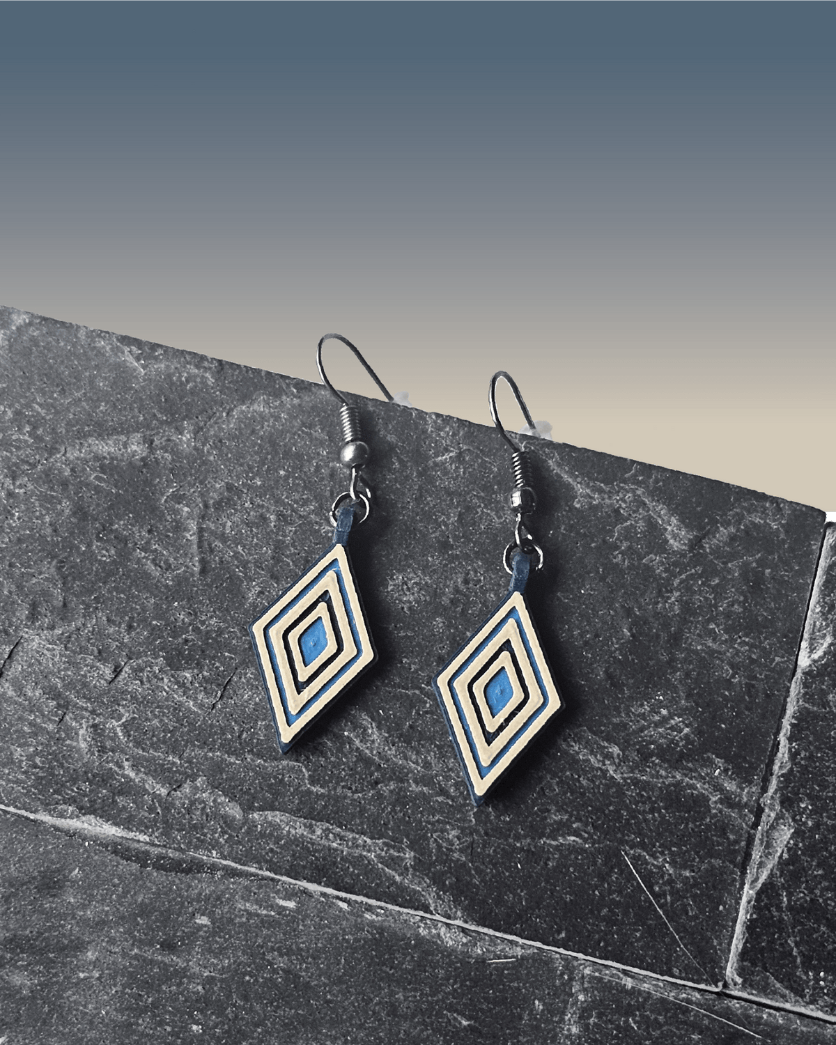 Dangle Earrings - Layered Diamond 3 - Color - Built By Booth
