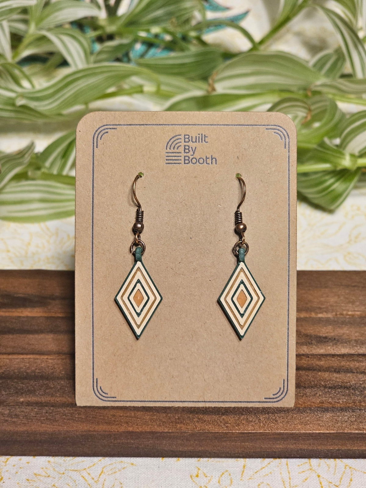 Dangle Earrings - Layered Diamond 3 - Color - Built By Booth