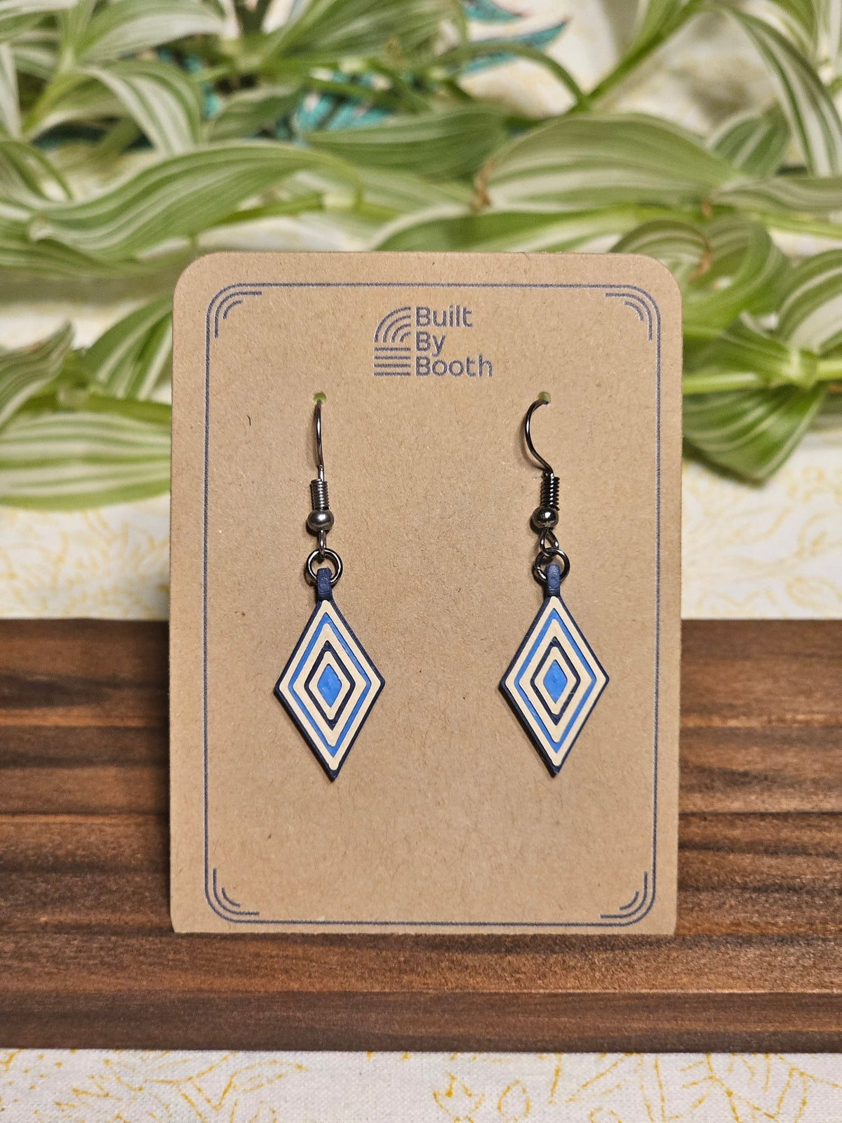 Dangle Earrings - Layered Diamond 3 - Color - Built By Booth