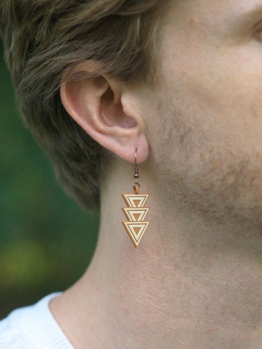 Dangle Earrings - Triple Eq Triangle Down - Built By Booth