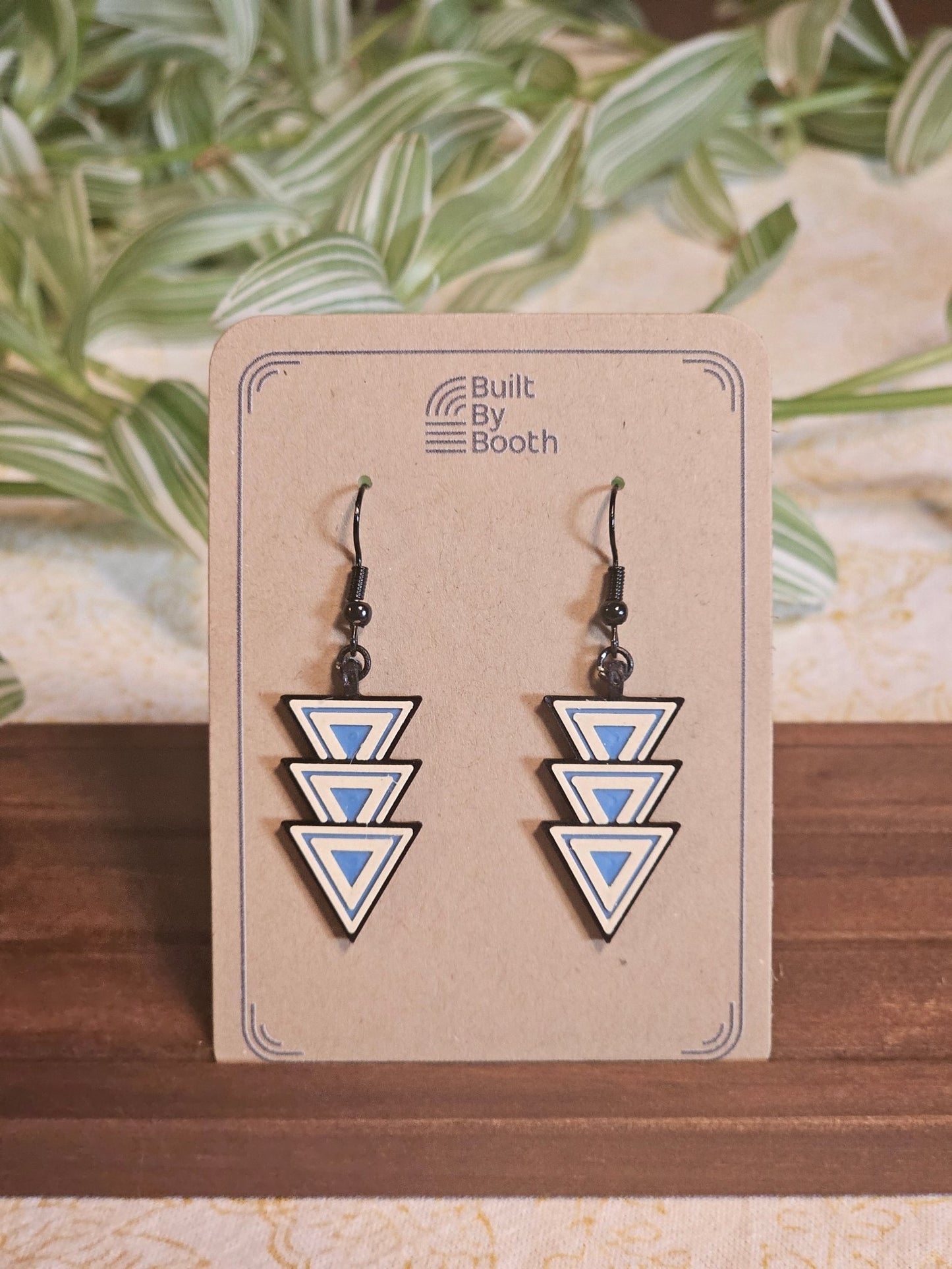 Dangle Earrings - Triple Eq Triangle Down 3 - Color - Built By Booth