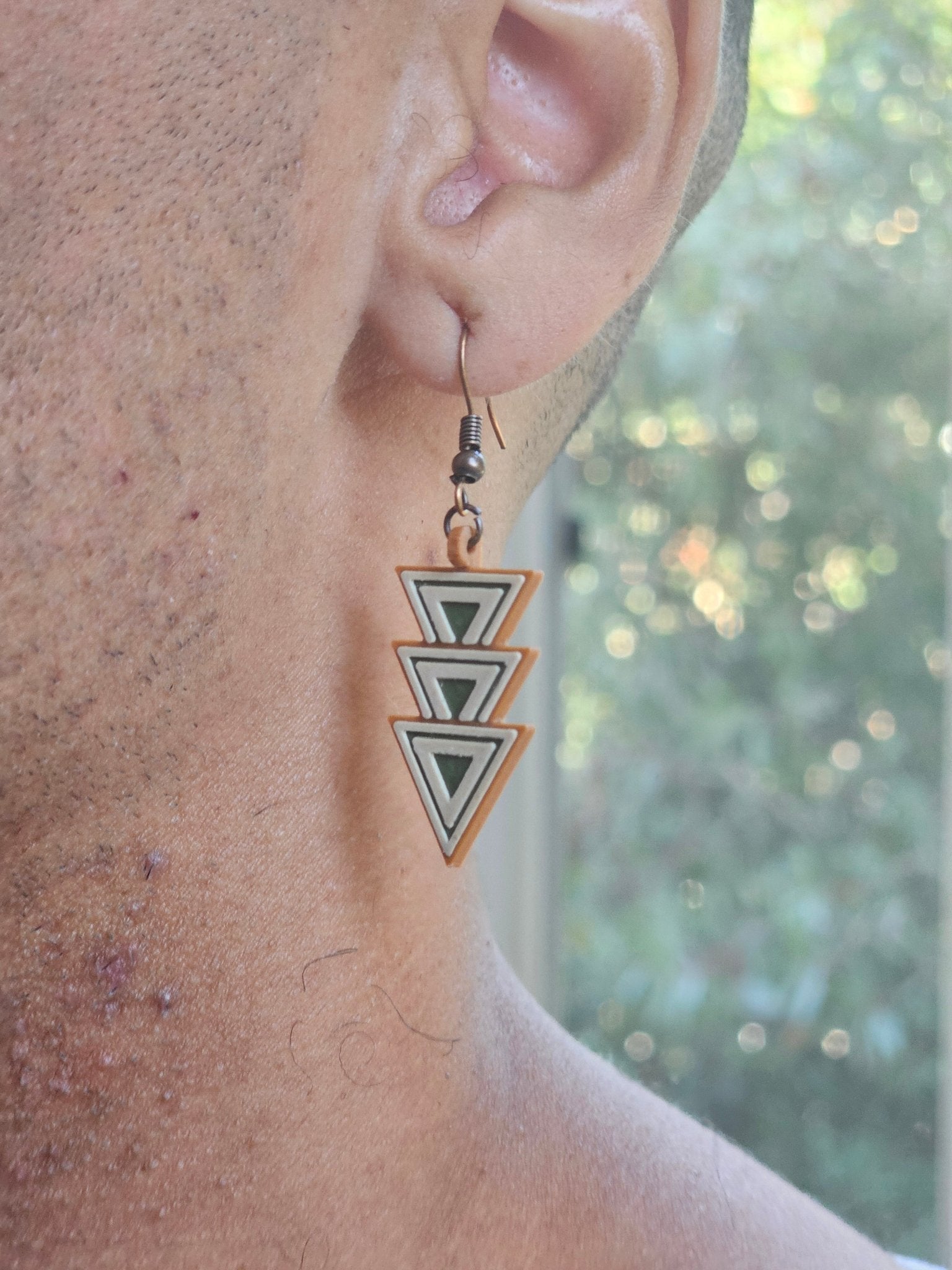 Dangle Earrings - Triple Eq Triangle Down 3 - Color - Built By Booth