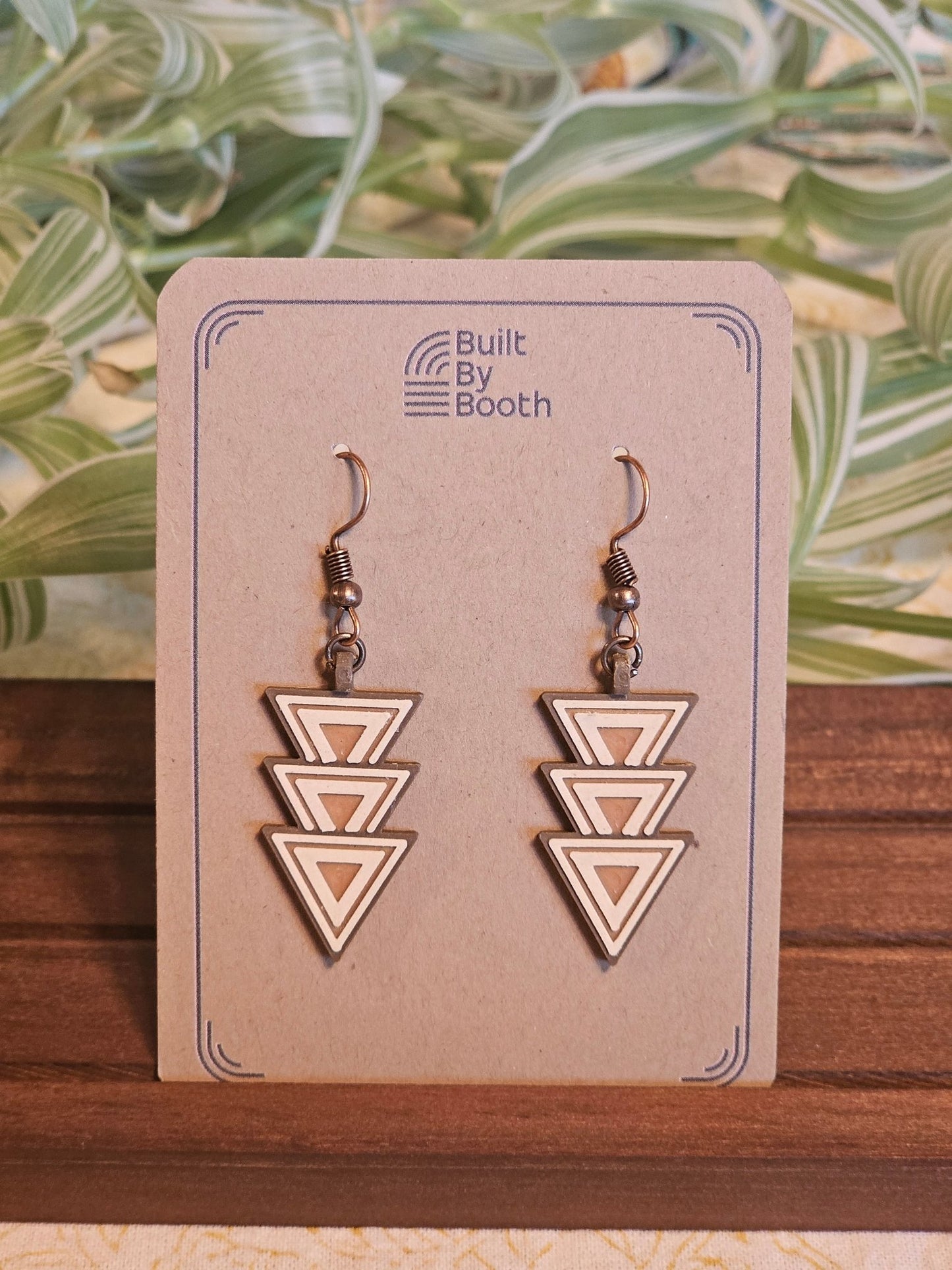 Dangle Earrings - Triple Eq Triangle Down 3 - Color - Built By Booth