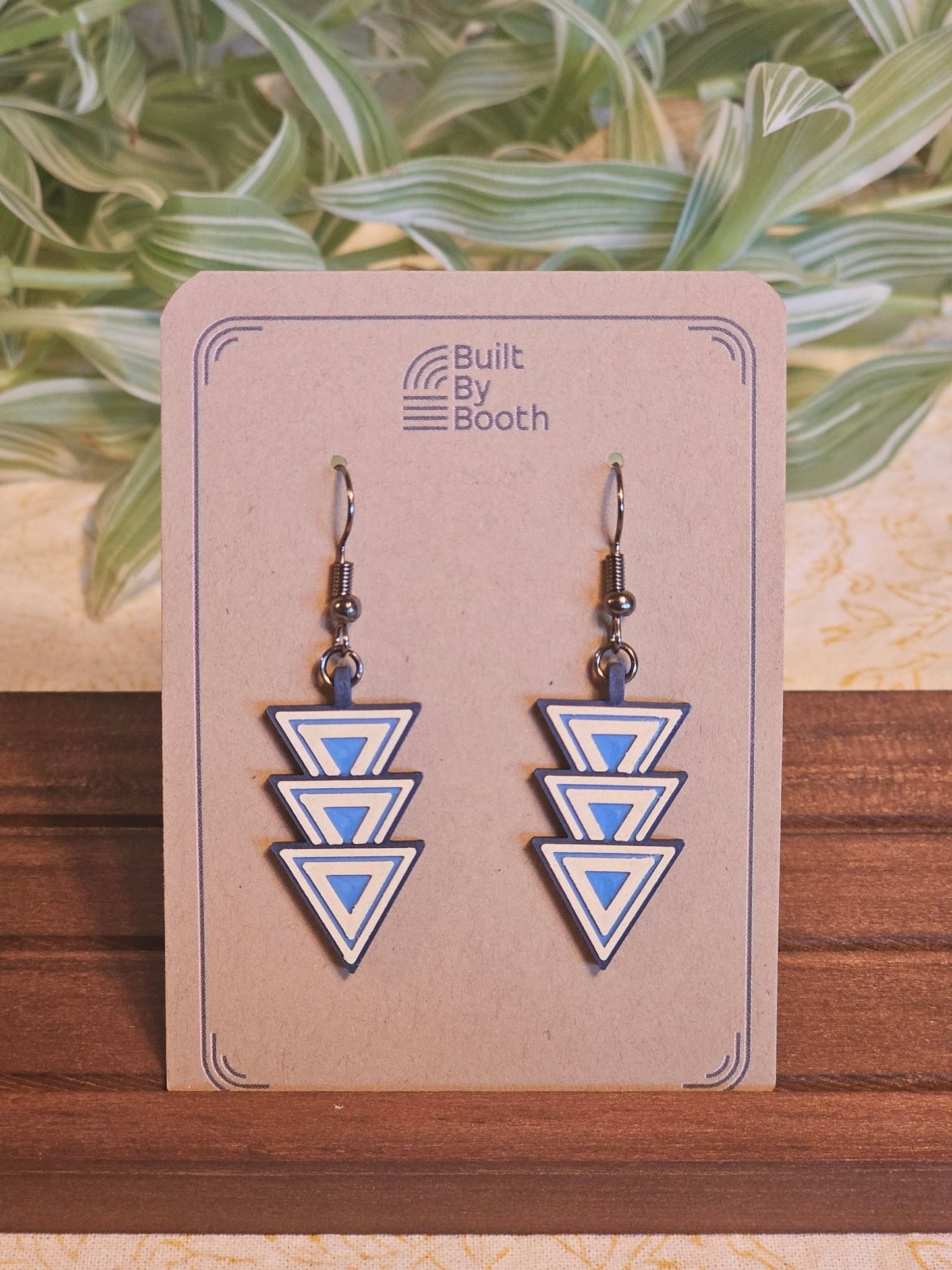 Dangle Earrings - Triple Eq Triangle Down 3 - Color - Built By Booth
