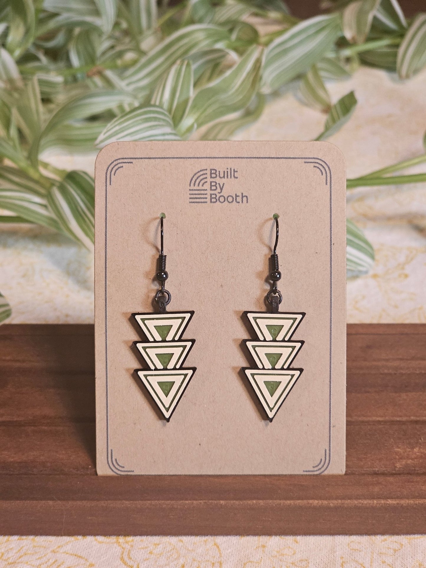 Dangle Earrings - Triple Eq Triangle Down 3 - Color - Built By Booth