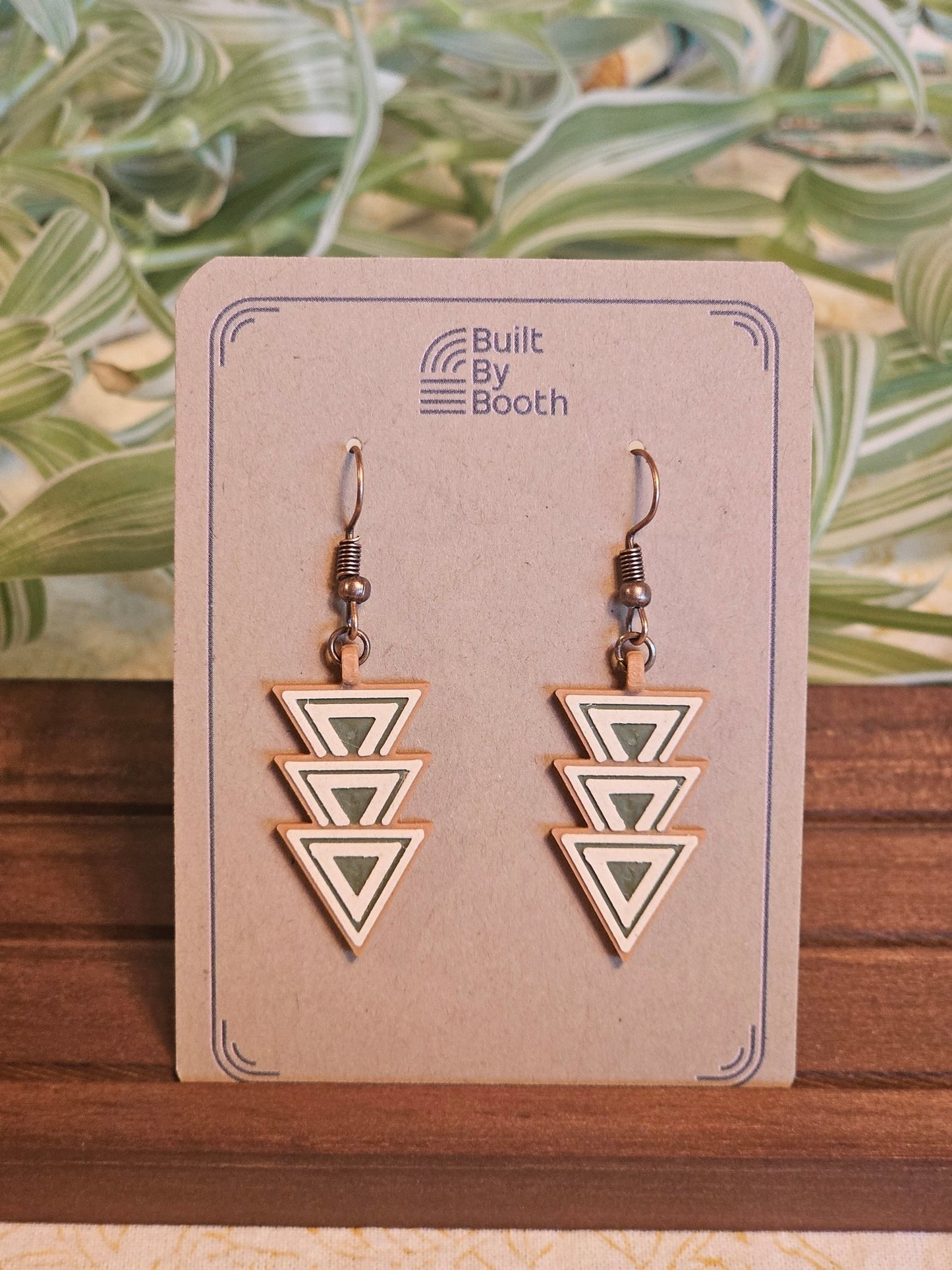 Dangle Earrings - Triple Eq Triangle Down 3 - Color - Built By Booth
