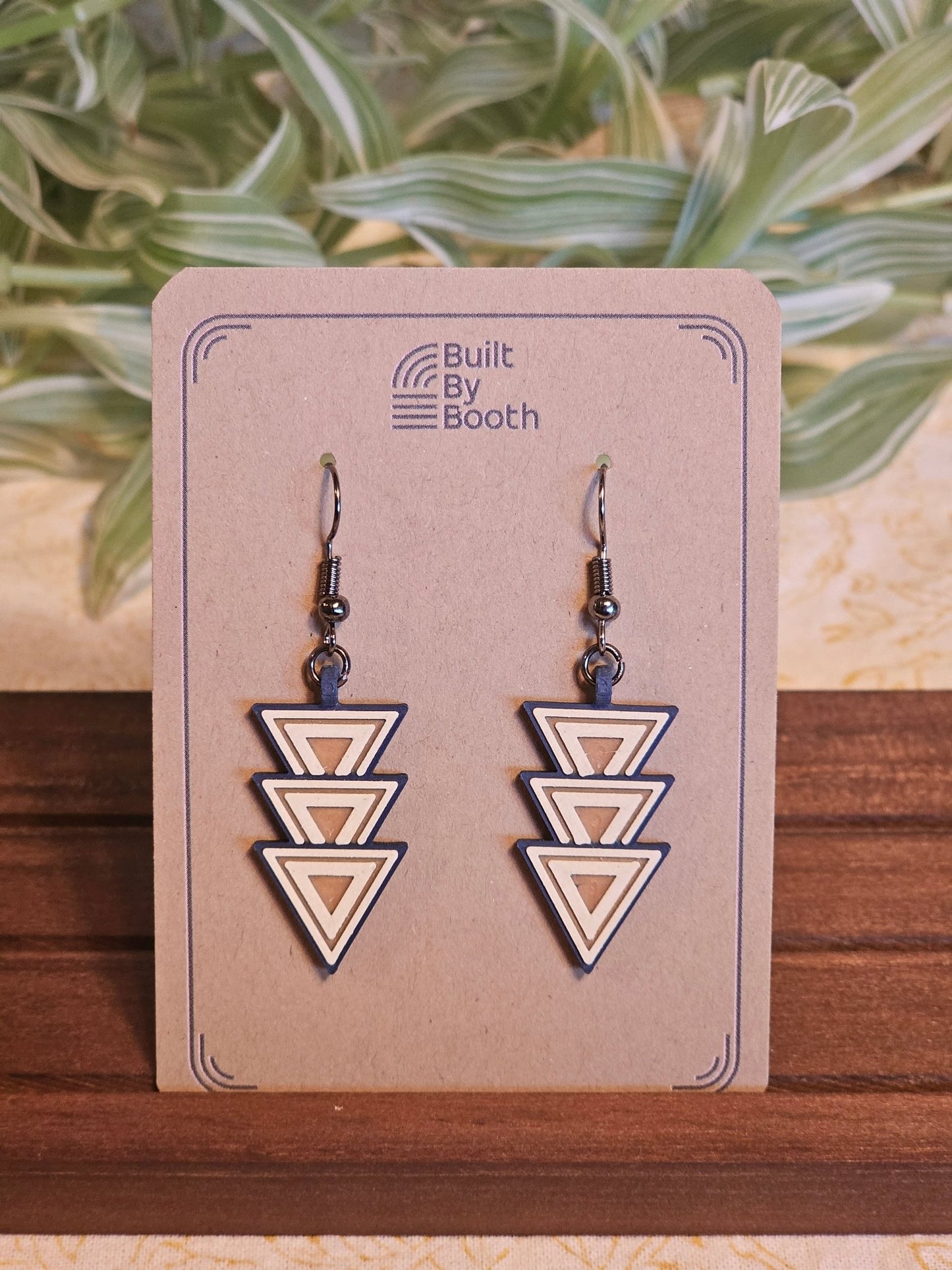 Dangle Earrings - Triple Eq Triangle Down 3 - Color - Built By Booth