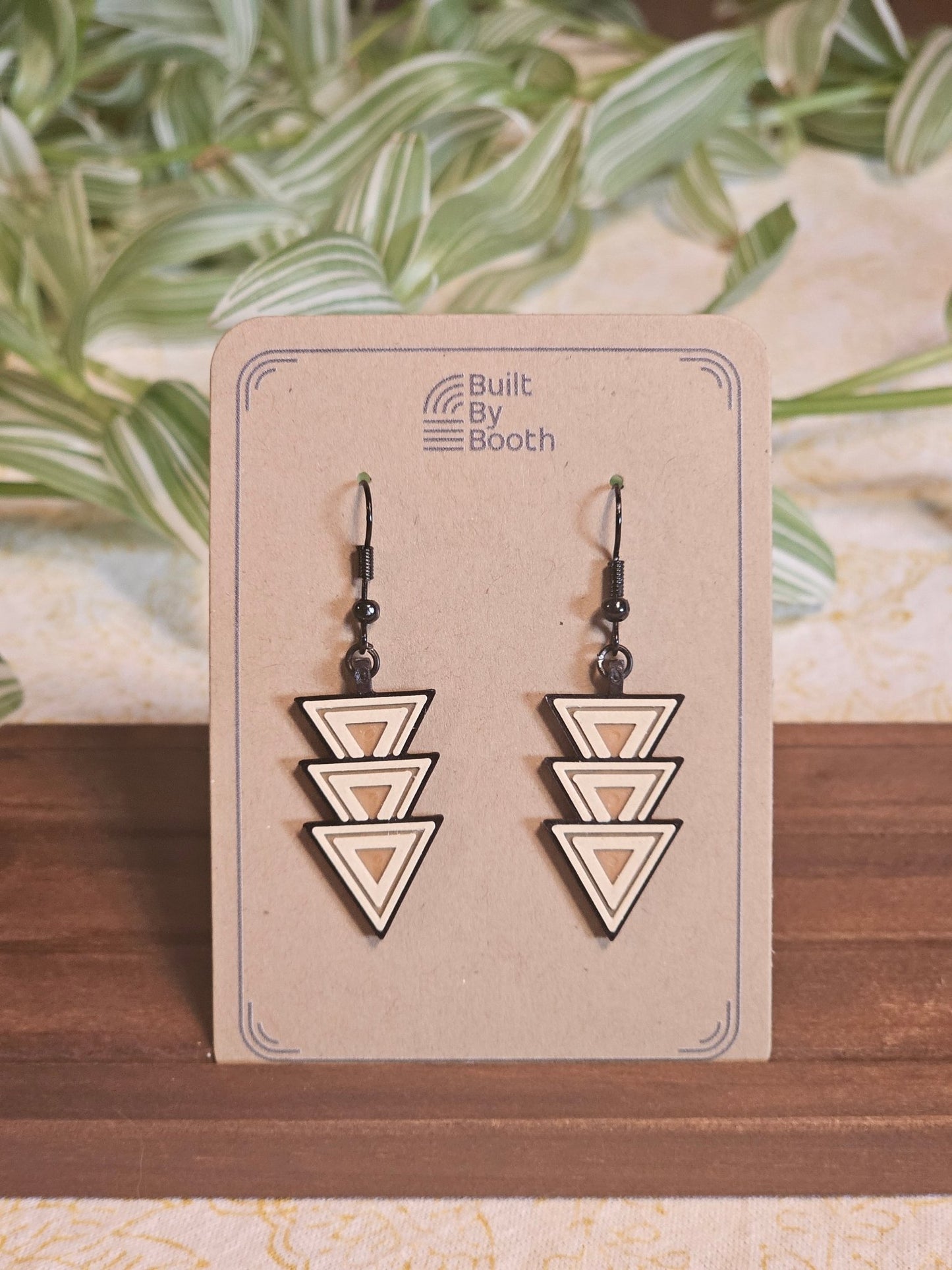 Dangle Earrings - Triple Eq Triangle Down 3 - Color - Built By Booth