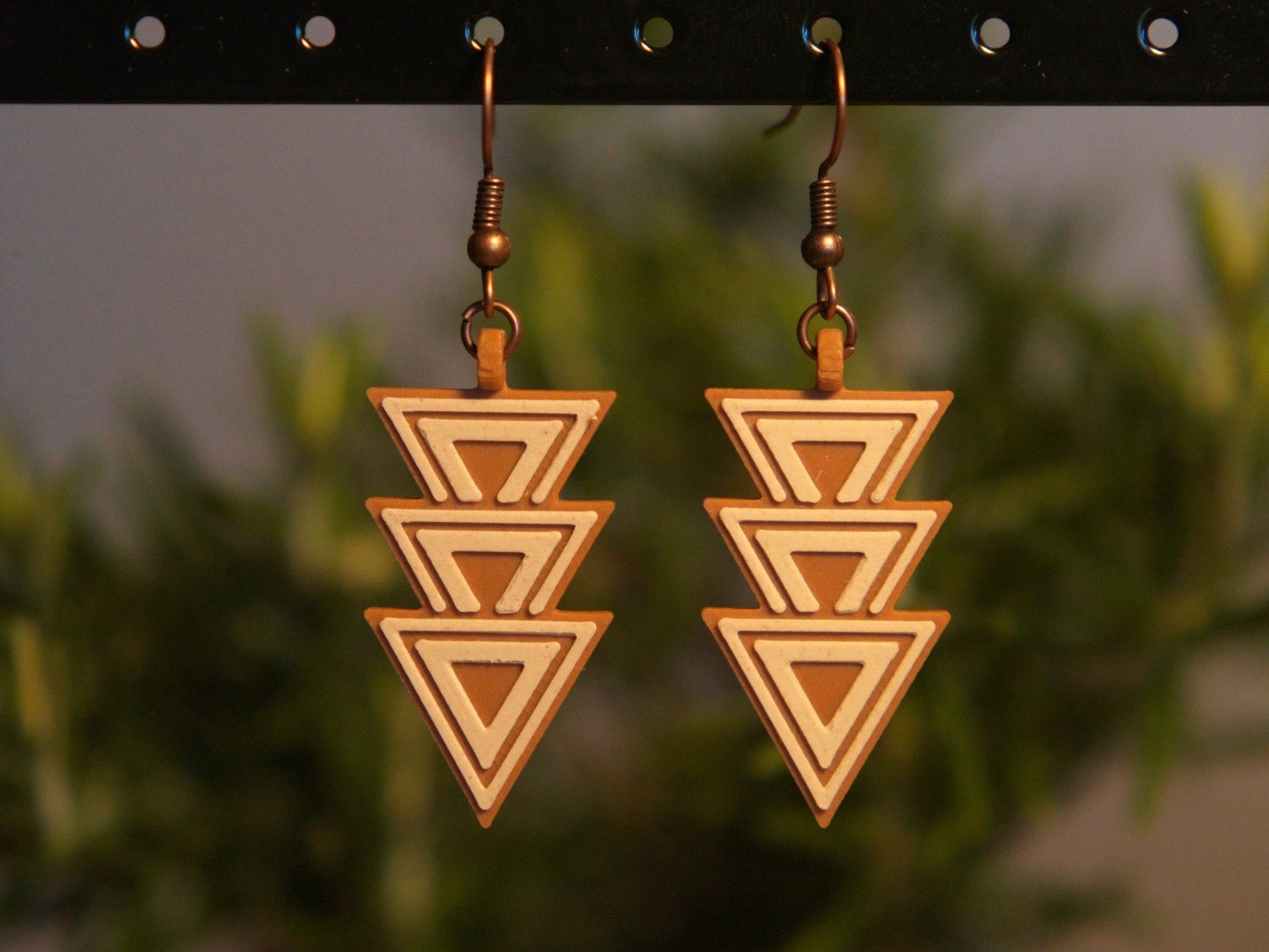 Dangle Earrings - Triple Eq Triangle Down - Built By Booth