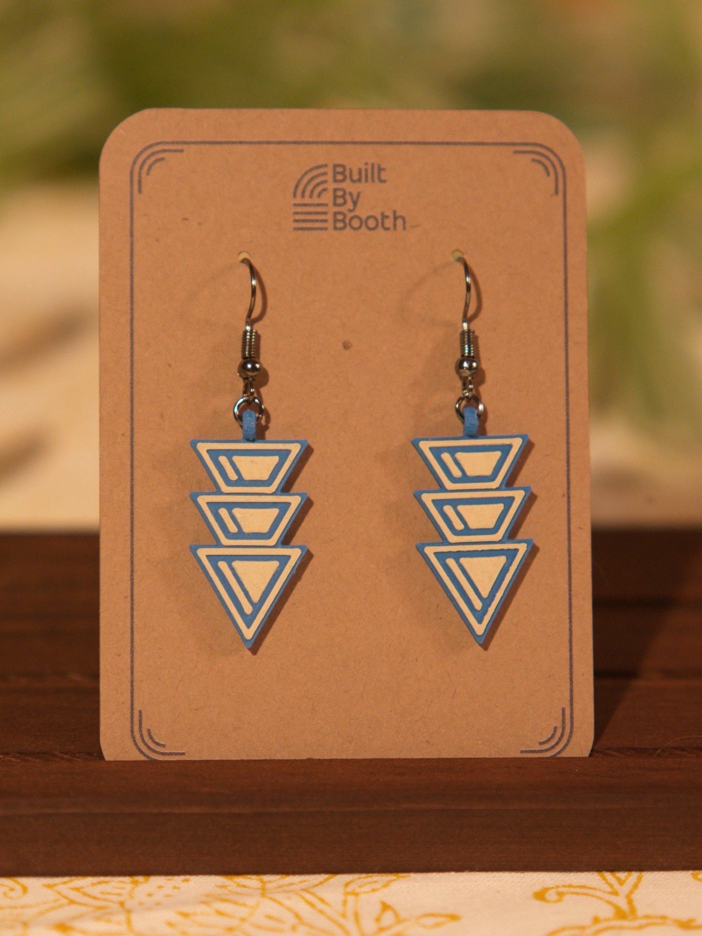 Dangle Earrings - Triple Retro Triangle Down - Built By Booth