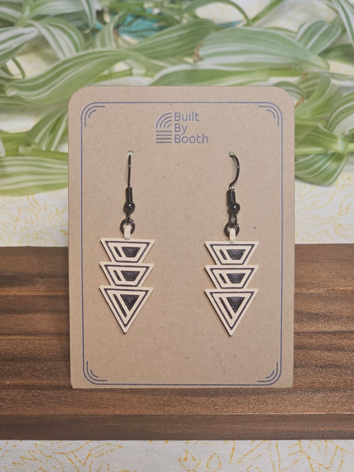 Dangle Earrings - Triple Retro Triangle Down - Built By Booth