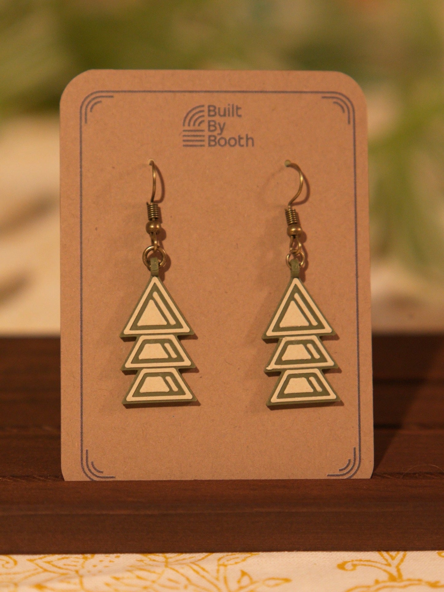 Dangle Earrings - Triple Retro Triangle Up - Built By Booth