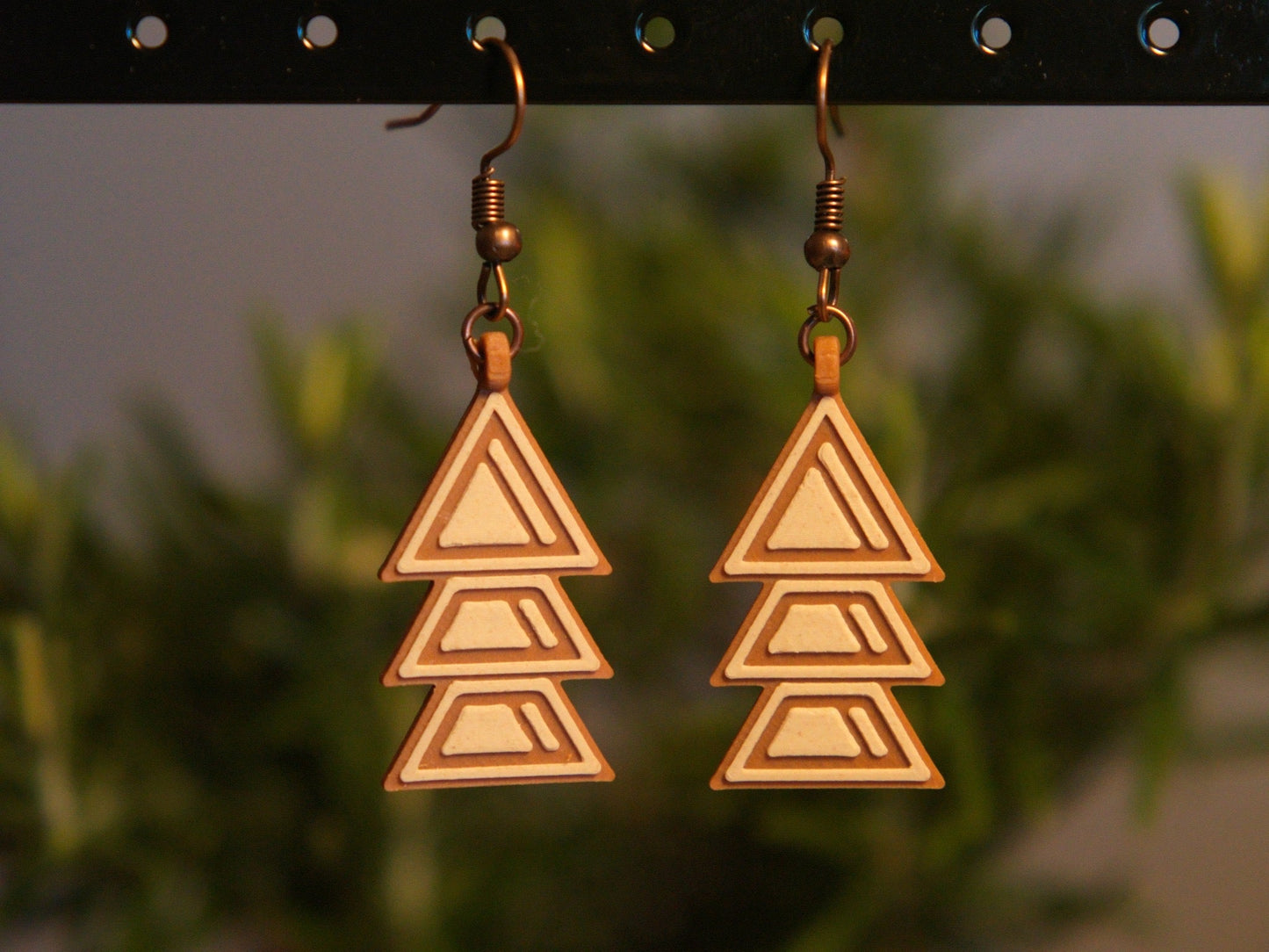 Dangle Earrings - Triple Retro Triangle Up - Built By Booth