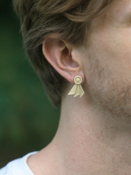 Stud Earrings - Ribbon Drop - Built By Booth